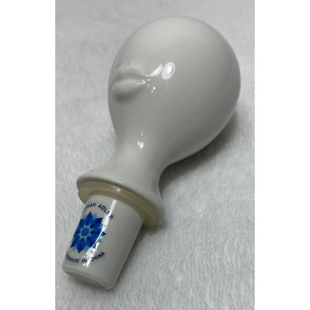 Jonathan Adler Mustache & Woman Mrs. Porcelain Wine Stopper Set Minimalist Gift